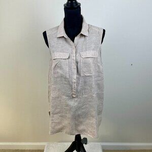 Jones New York Women's Linen Tan Top Size M